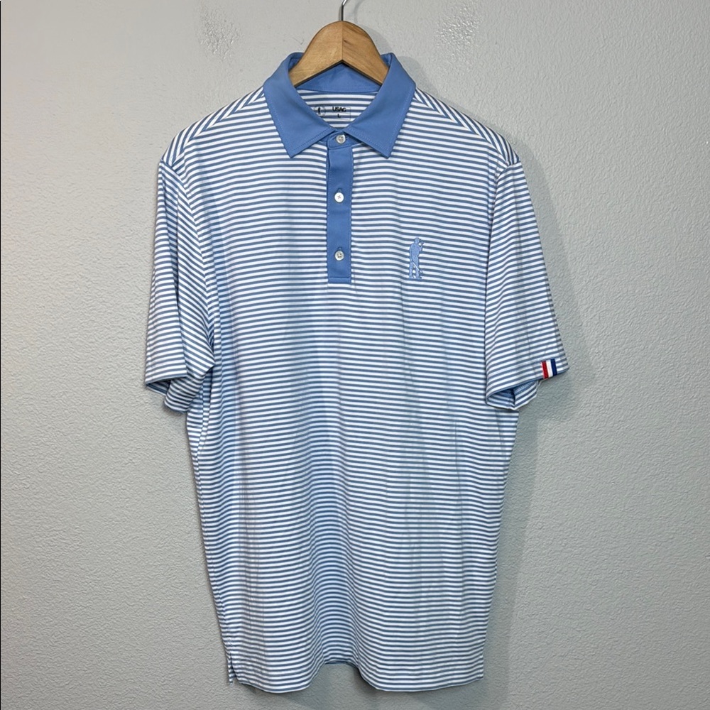 USAG U Suck At Golf Men's Striped Polo Shirt
